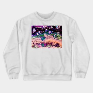 Heart Acrylic Abstract pouring Crewneck Sweatshirt